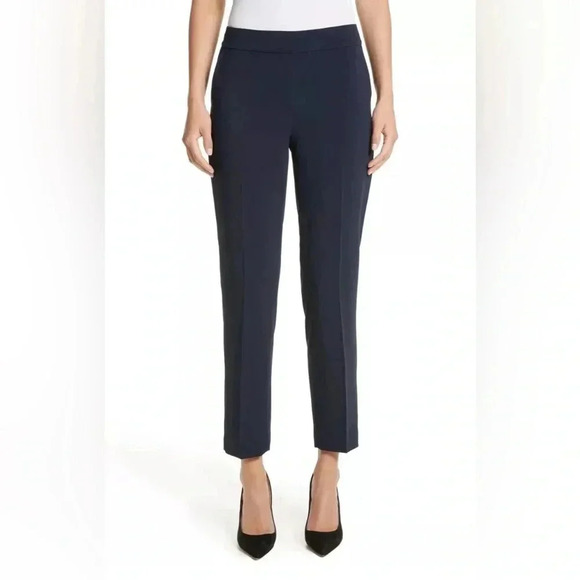 St. John Collection Womens 6 Emma Classic Cady Pants Trousers Navy Size 16 - Picture 1 of 12
